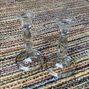 Elegant Clear Glass Candle Holders